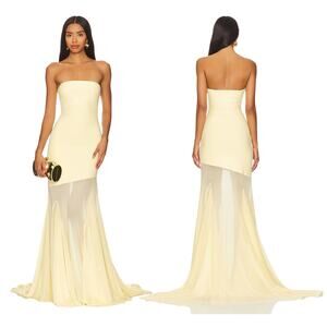 Deme by Gabriella Dahlia Strapless Gown Formal Whimsical Wedding Party Gala Sz S